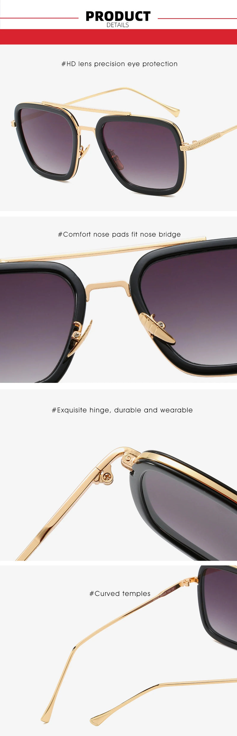 Óculos Tony Stark EDITH – Estilo Steampunk com Proteção UV400 | VIVIBEE