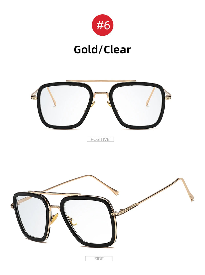 Óculos Tony Stark EDITH – Estilo Steampunk com Proteção UV400 | VIVIBEE