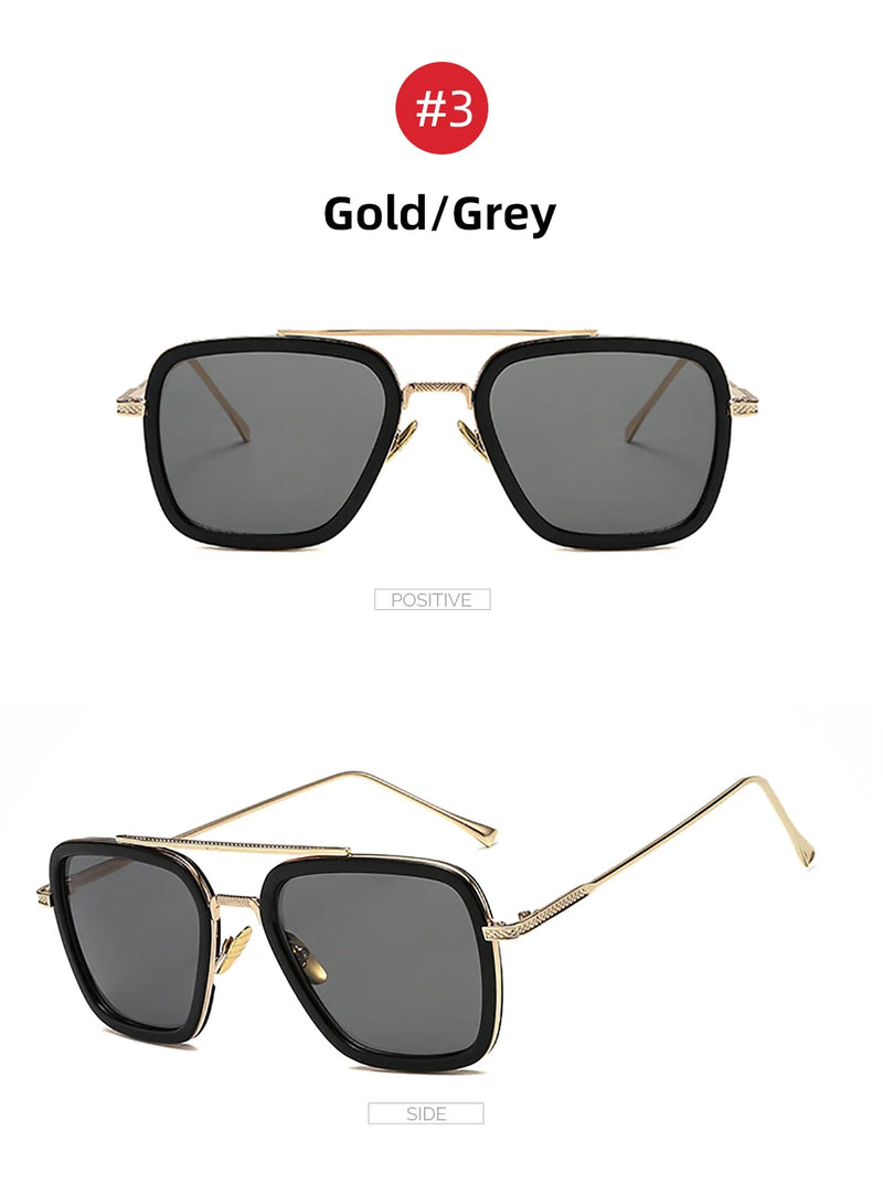 Óculos Tony Stark EDITH – Estilo Steampunk com Proteção UV400 | VIVIBEE